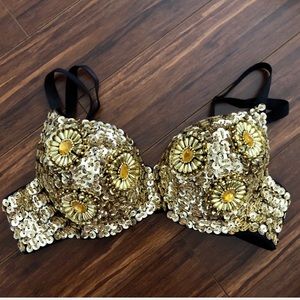 Festival sequin gold bra M